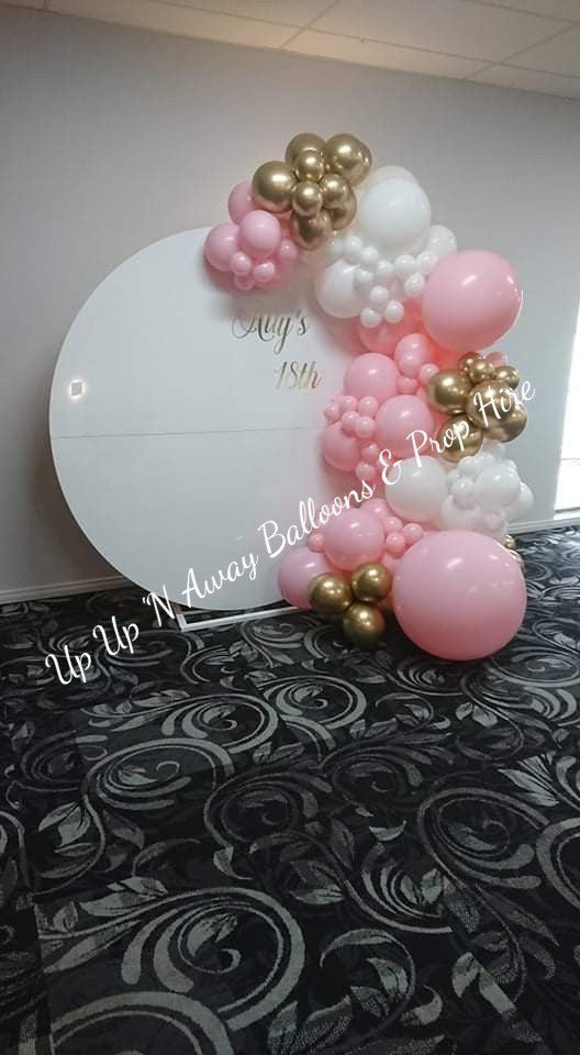 White Acrylic Gloss Backdrop for Hire - Only available when ordering Balloon Garlands also by UpUpNAwayBalloons