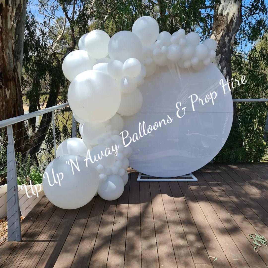 White Acrylic Gloss Backdrop for Hire - Only available when ordering Balloon Garlands also by UpUpNAwayBalloons
