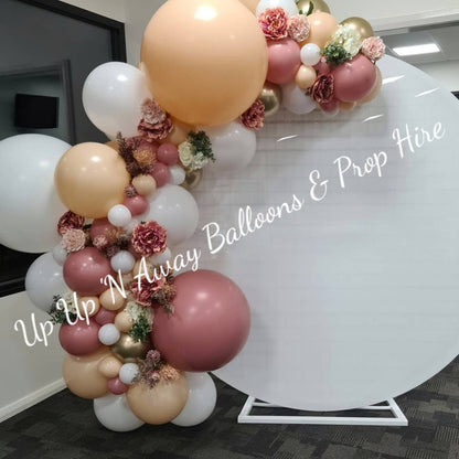 White Acrylic Gloss Backdrop for Hire - Only available when ordering Balloon Garlands also by UpUpNAwayBalloons