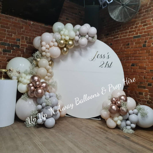 White Acrylic Gloss Backdrop for Hire - Only available when ordering Balloon Garlands also - UpUpNAwayBalloons