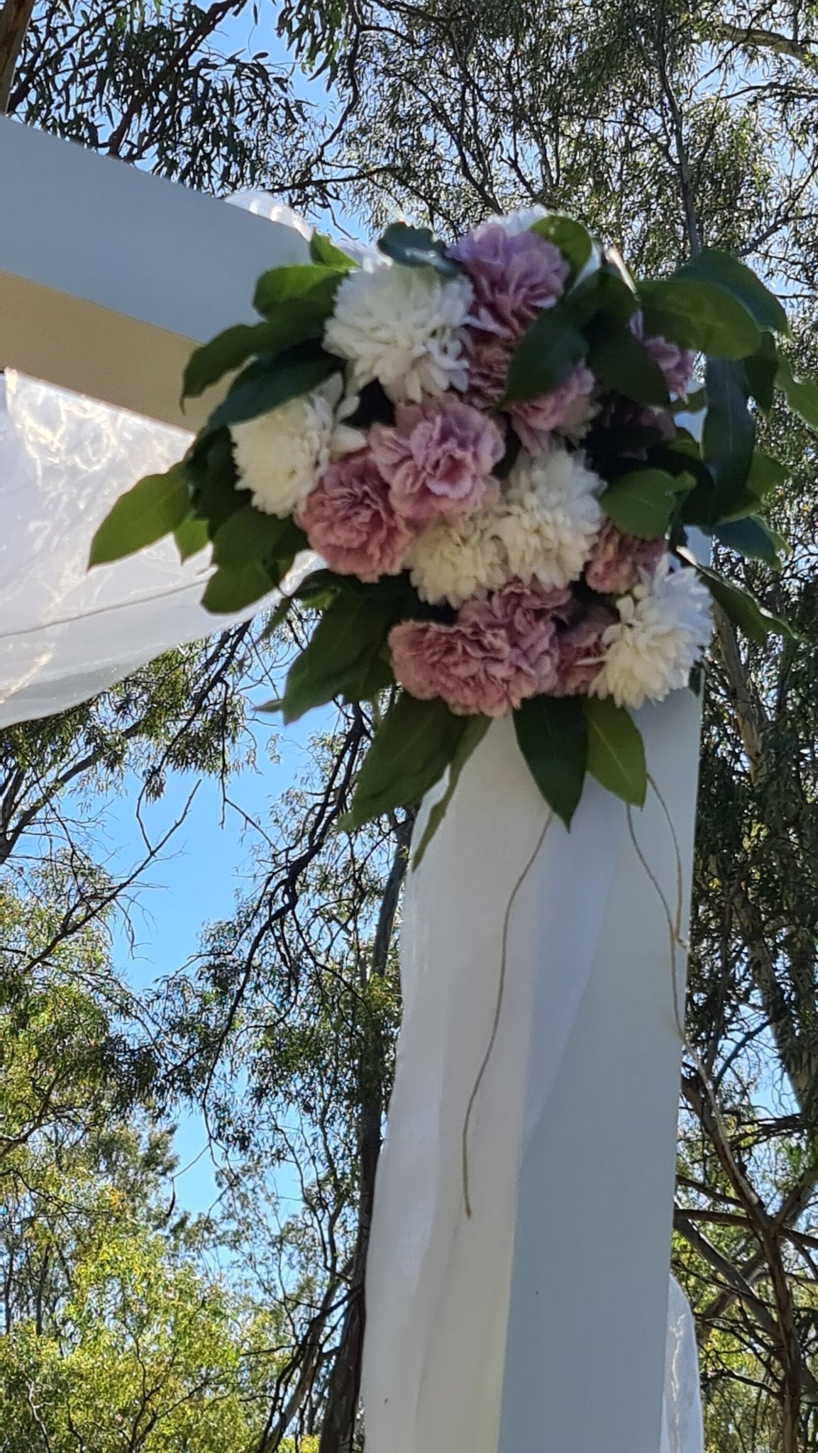 White Wedding Arbour for Hire by UpUpNAwayBalloons