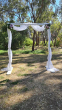 Load image into Gallery viewer, White Wedding Arbour for Hire by UpUpNAwayBalloons
