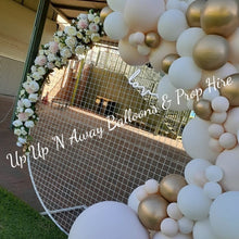 Load image into Gallery viewer, mesh screen backdrops for hire (4 styles to choose from) white round screen
