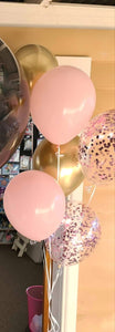 6 balloon bouquet pink arrangement