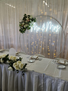 Backdrop flower arrangements - UpUpNAwayBalloons