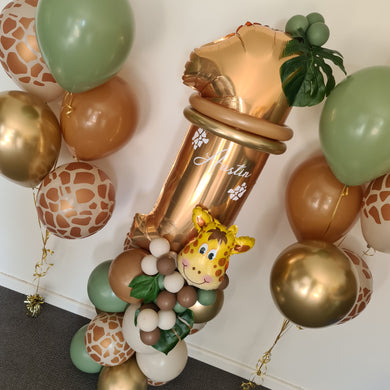 Jungle Theme Personalised 1st Birthday Package 4 - UpUpNAwayBalloons