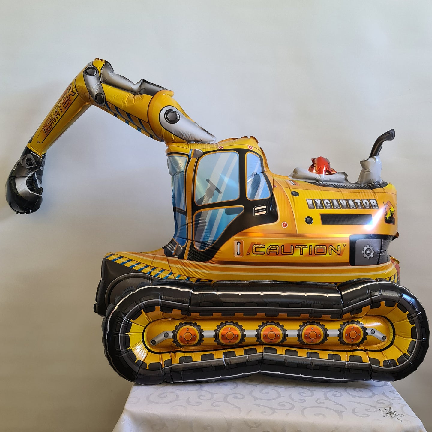 Standing Excavator Construction Theme - UpUpNAwayBalloons