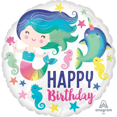 Mermaid Happy Birthday - UpUpNAwayBalloons