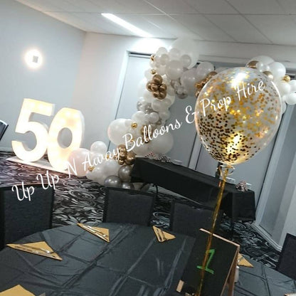 50th Light Up Hire Numbers - UpUpNAwayBalloons