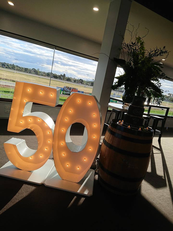 50th Light Up Hire Numbers - UpUpNAwayBalloons
