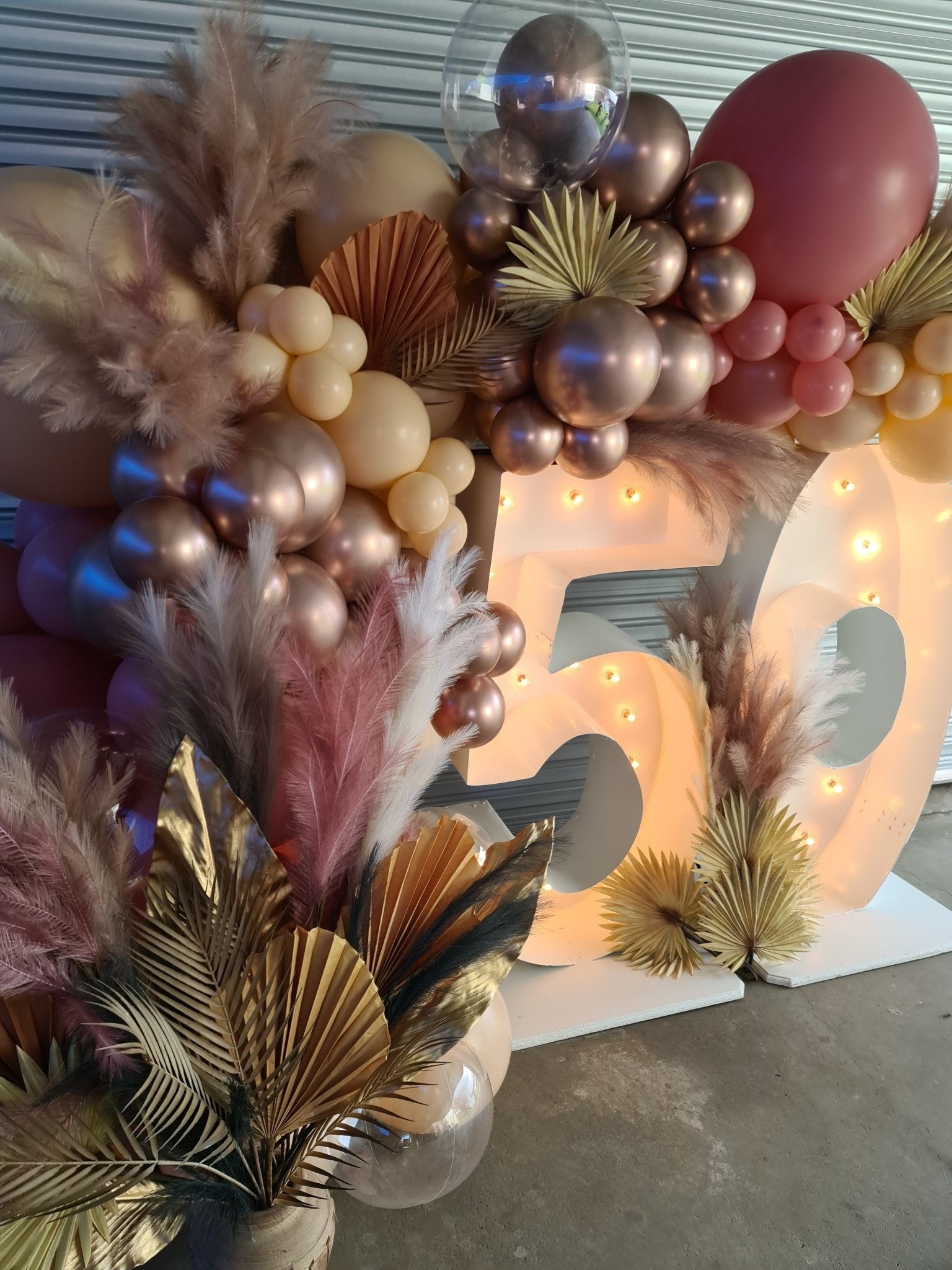 50th Light Up Hire Numbers - UpUpNAwayBalloons