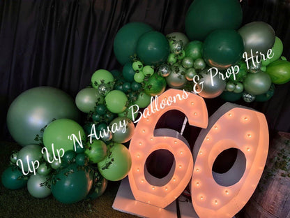 60th Light Up Hire Numbers - UpUpNAwayBalloons