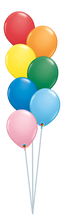 Load image into Gallery viewer, balloon bouquet plain (ranging from 3 balloons - 12 balloons) 7 balloon bouquet
