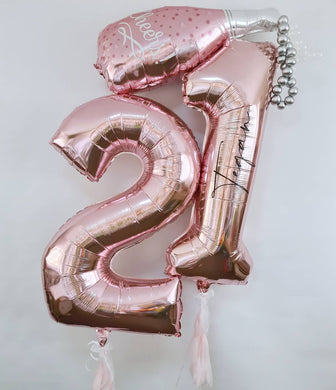 marquee style helium personalised numbers