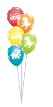 Load image into Gallery viewer, balloon bouquet printed and plain (ranging from 3 balloons - 12 balloons) 5 balloon bouquet
