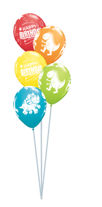 balloon bouquet printed and plain (ranging from 3 balloons - 12 balloons) 5 balloon bouquet