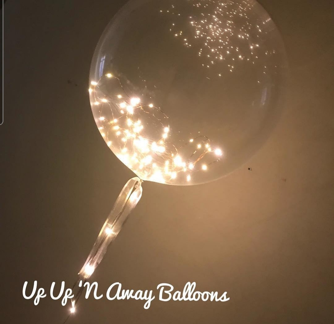 fairy lights crystal clear balloons warm white