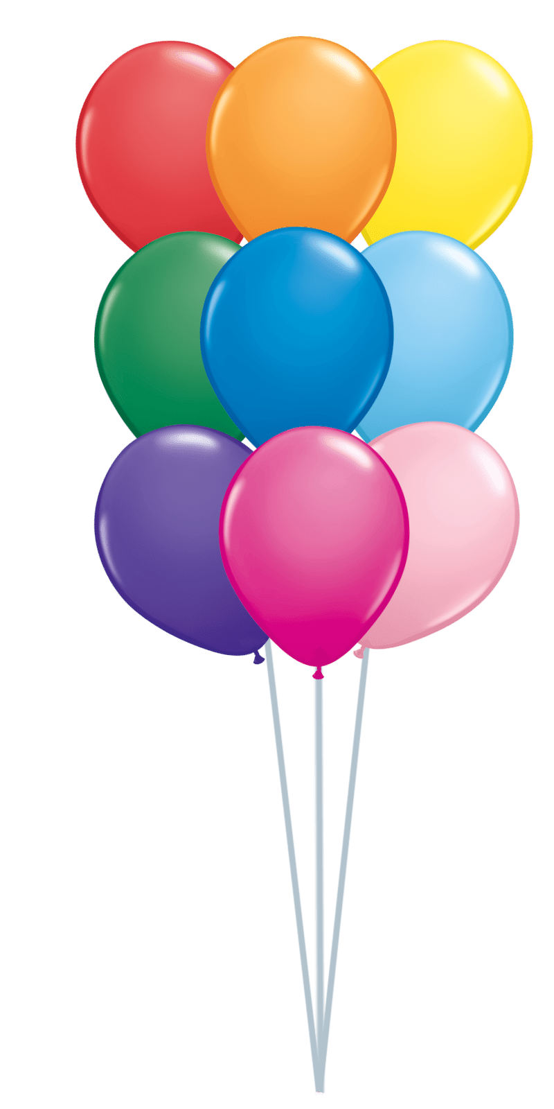 Balloon Bouquet Plain (Ranging from 3 Balloons - 12 Balloons) - UpUpNAwayBalloons
