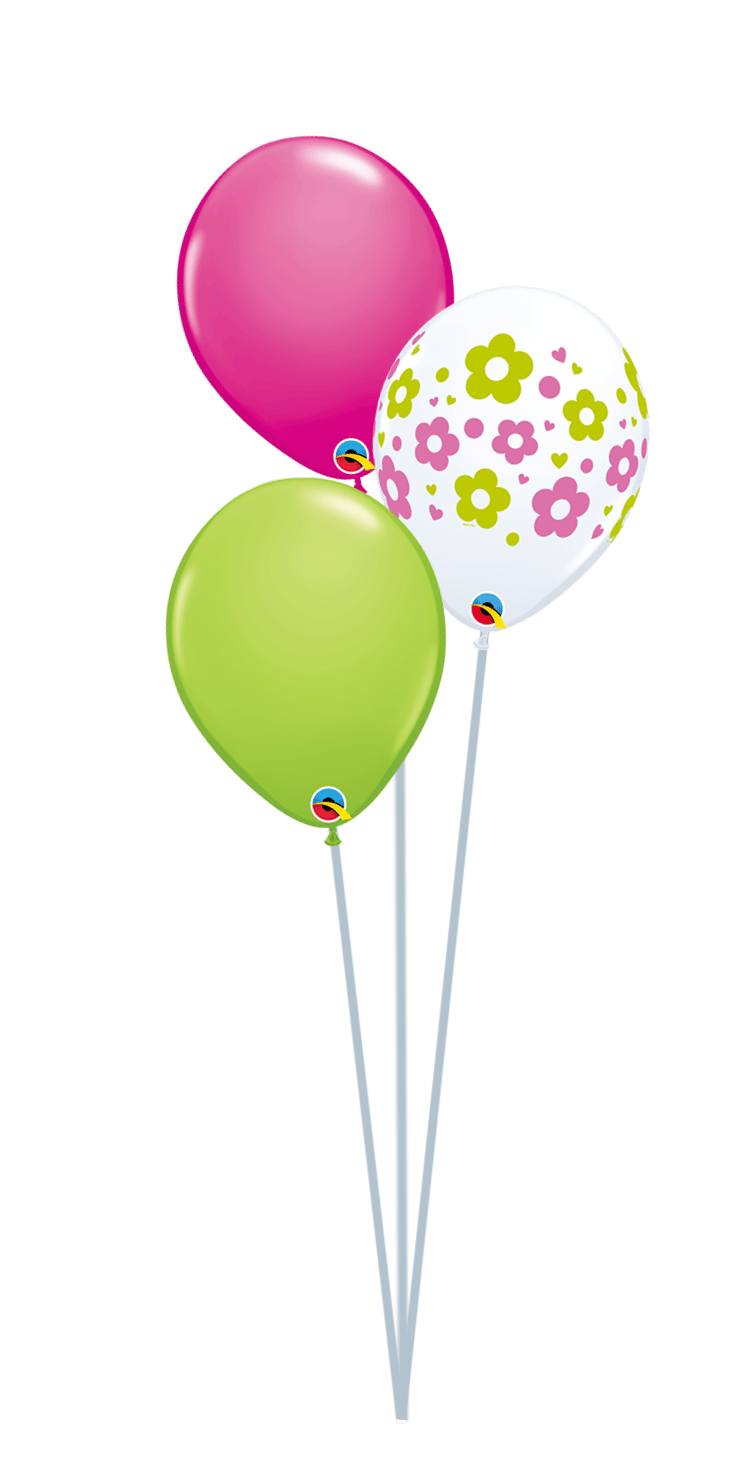 Balloon Bouquet Printed (Ranging from 3 Balloons - 12 Balloons) - UpUpNAwayBalloons