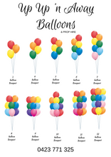 Load image into Gallery viewer, balloon bouquet plain (ranging from 3 balloons - 12 balloons)
