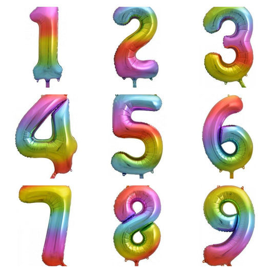 Bright Rainbow Numbers - UpUpNAwayBalloons