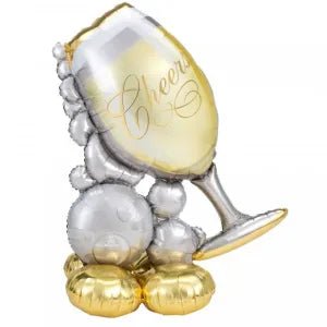Bubbly Wine Cheers Glass Airloonz - UpUpNAwayBalloons
