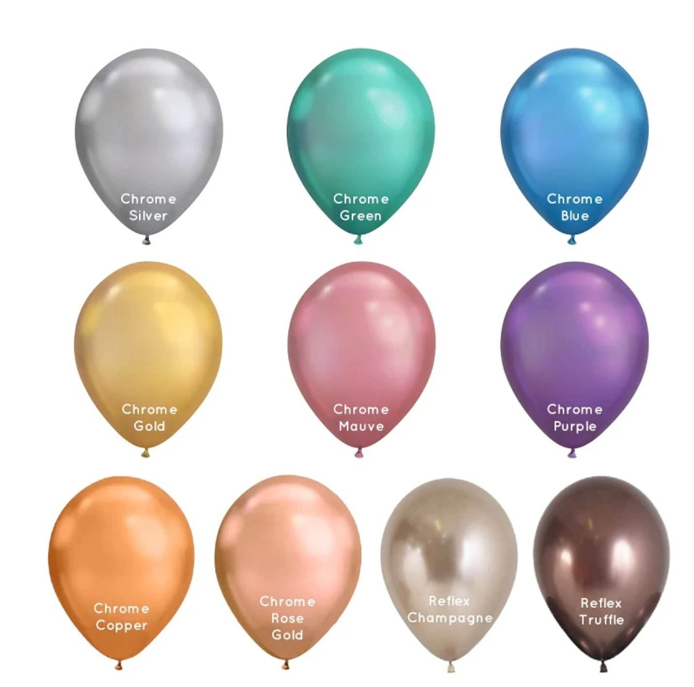 Balloon Bouquet Chrome (Ranging from 3 Balloons - 12 Balloons) - UpUpNAwayBalloons