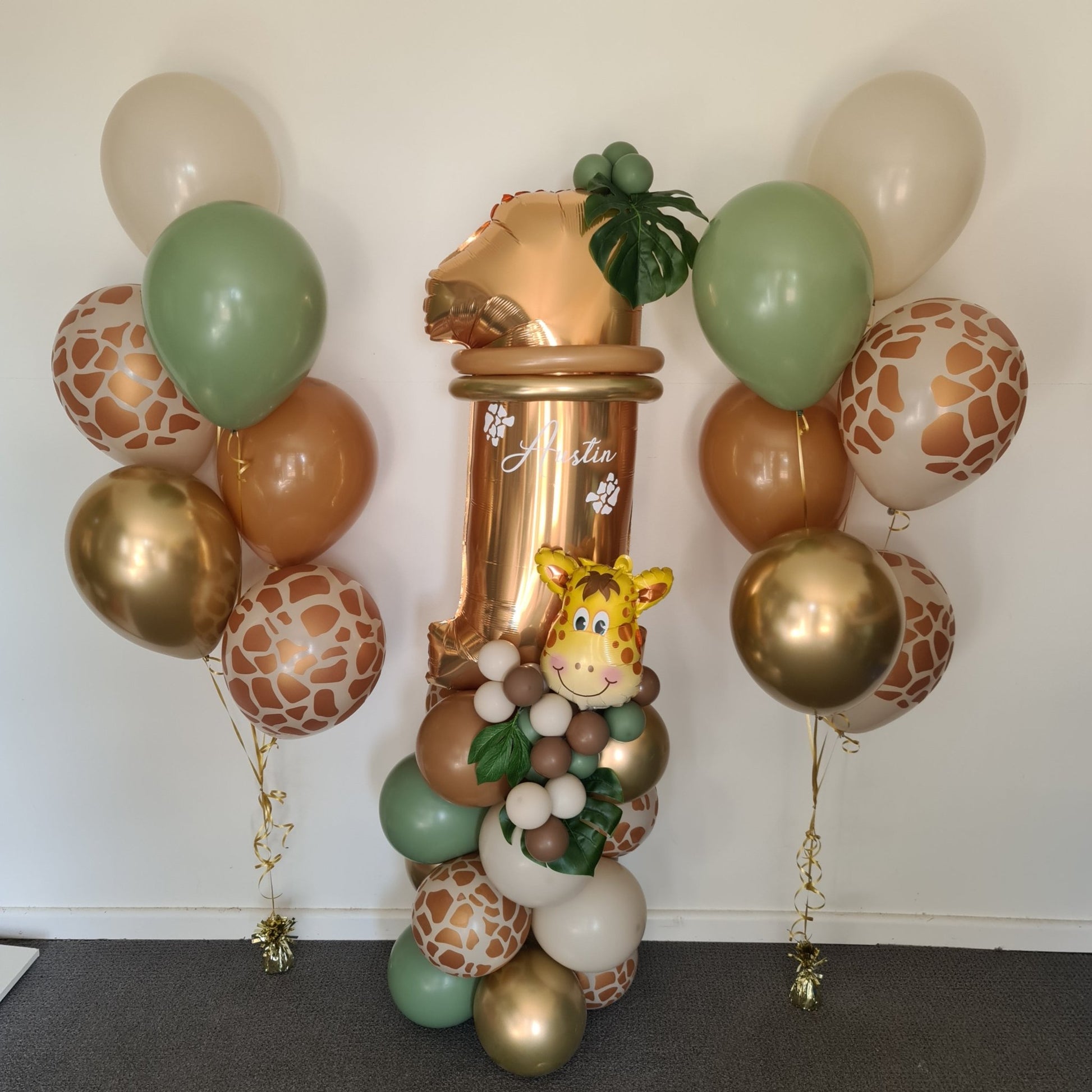 Jungle Theme Personalised 1st Birthday Package 4 - UpUpNAwayBalloons