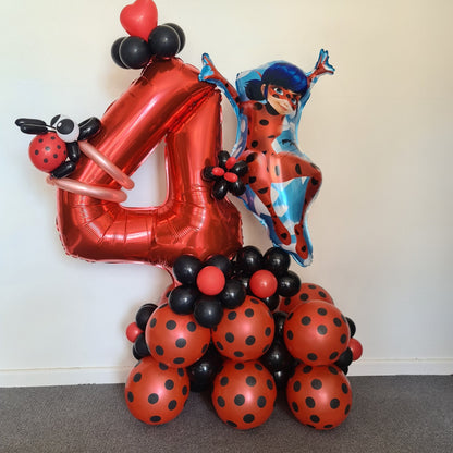 Marquee Style Charachter Theme with Helium Supershape and bouquet Single Balloon Number - UpUpNAwayBalloons