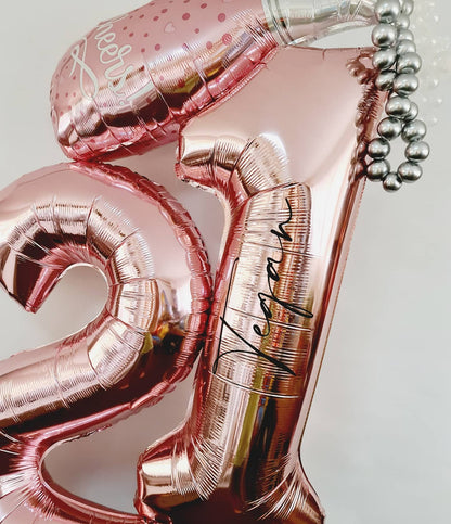 Marquee style Helium Personalised Numbers - UpUpNAwayBalloons