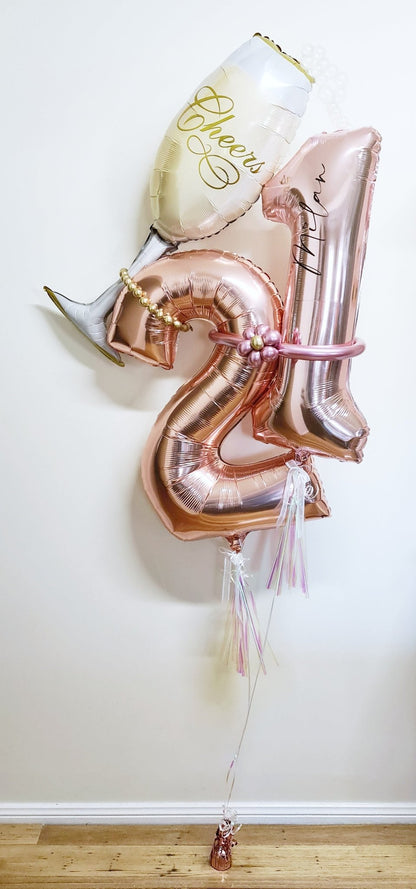 Marquee style Helium Personalised Numbers - UpUpNAwayBalloons