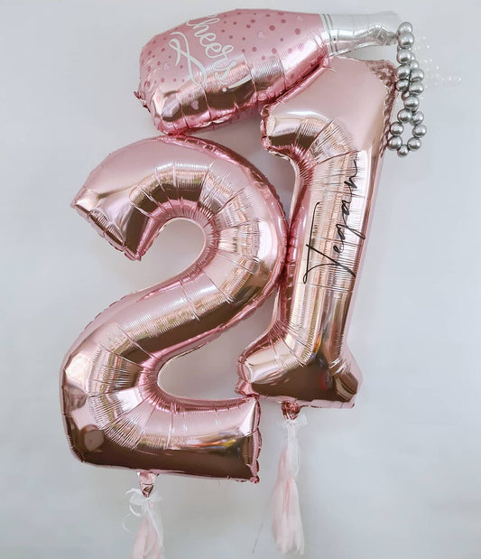 Marquee style Helium Personalised Numbers - UpUpNAwayBalloons