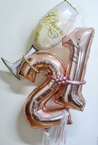 Marquee style Helium Personalised Numbers - UpUpNAwayBalloons