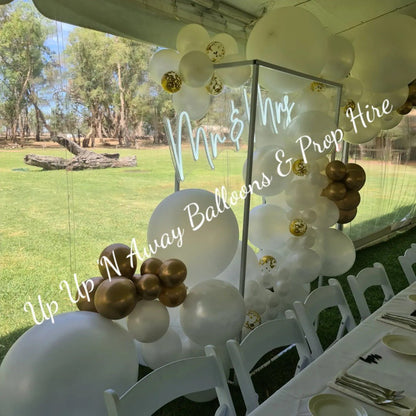 Mr & Mrs Neon Sign for Hire - UpUpNAwayBalloons