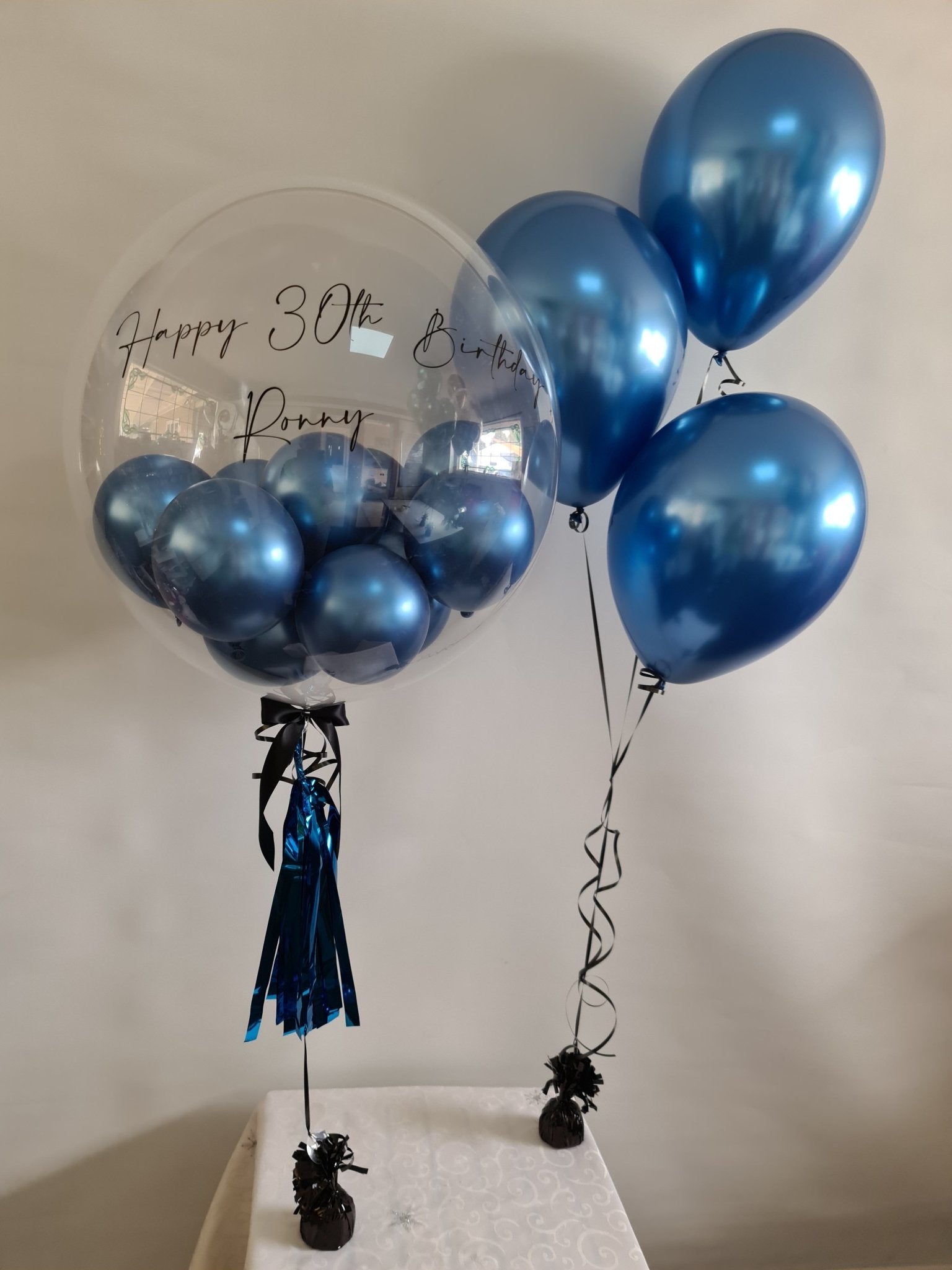 Personalised Deco Bubble Balloons & Table Bouquet - UpUpNAwayBalloons