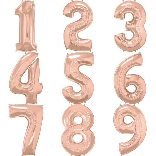 Rose Gold Numbers - UpUpNAwayBalloons