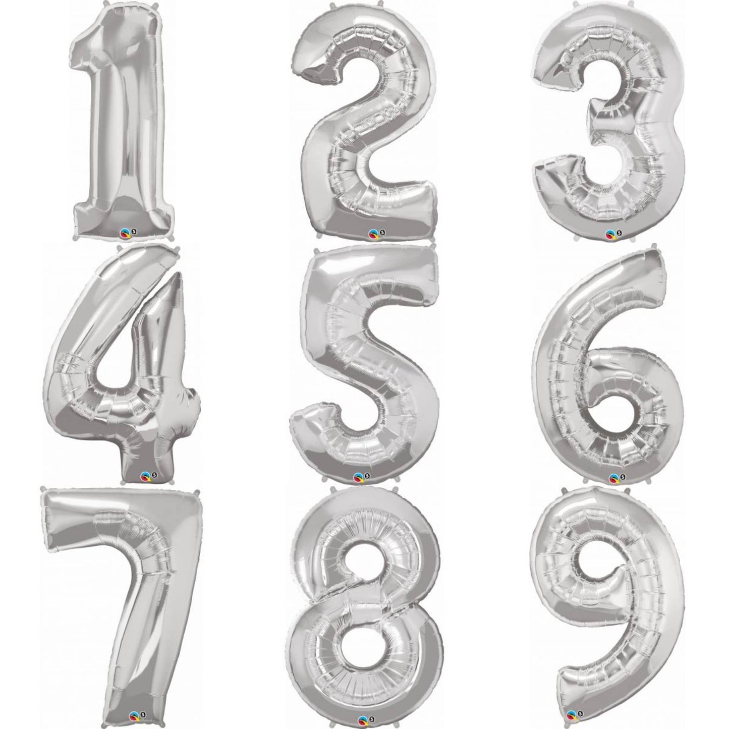 Silver Numbers - UpUpNAwayBalloons