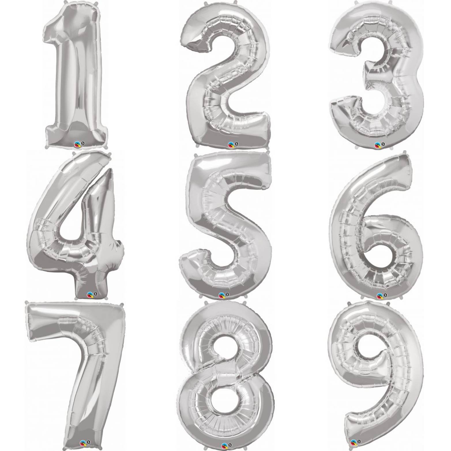 Silver Numbers - UpUpNAwayBalloons