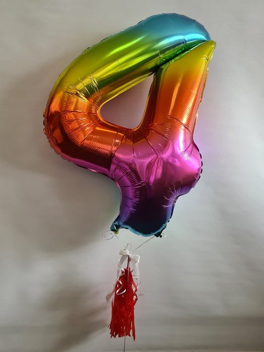 Single Number & with tassel & bow. - UpUpNAwayBalloons