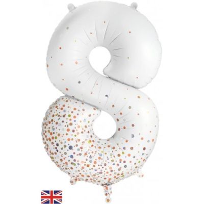 Sparkling Fizz White & Rose Gold Dots - UpUpNAwayBalloons