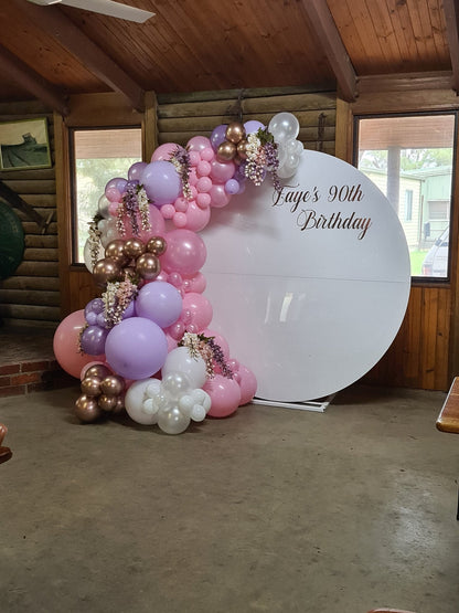 White Acrylic Gloss Backdrop for Hire - UpUpNAwayBalloons