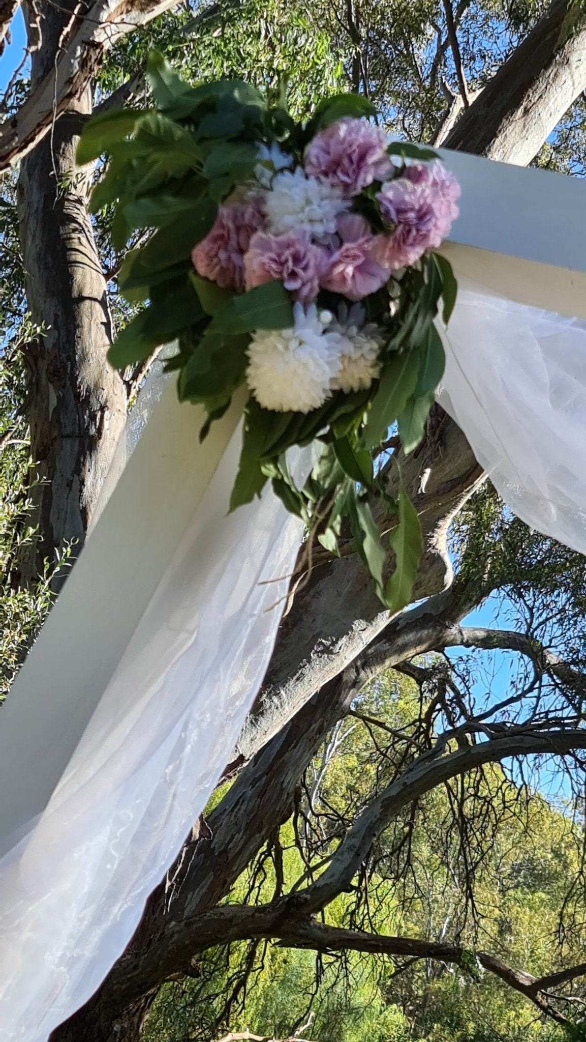 White Wedding Arbour for Hire - UpUpNAwayBalloons